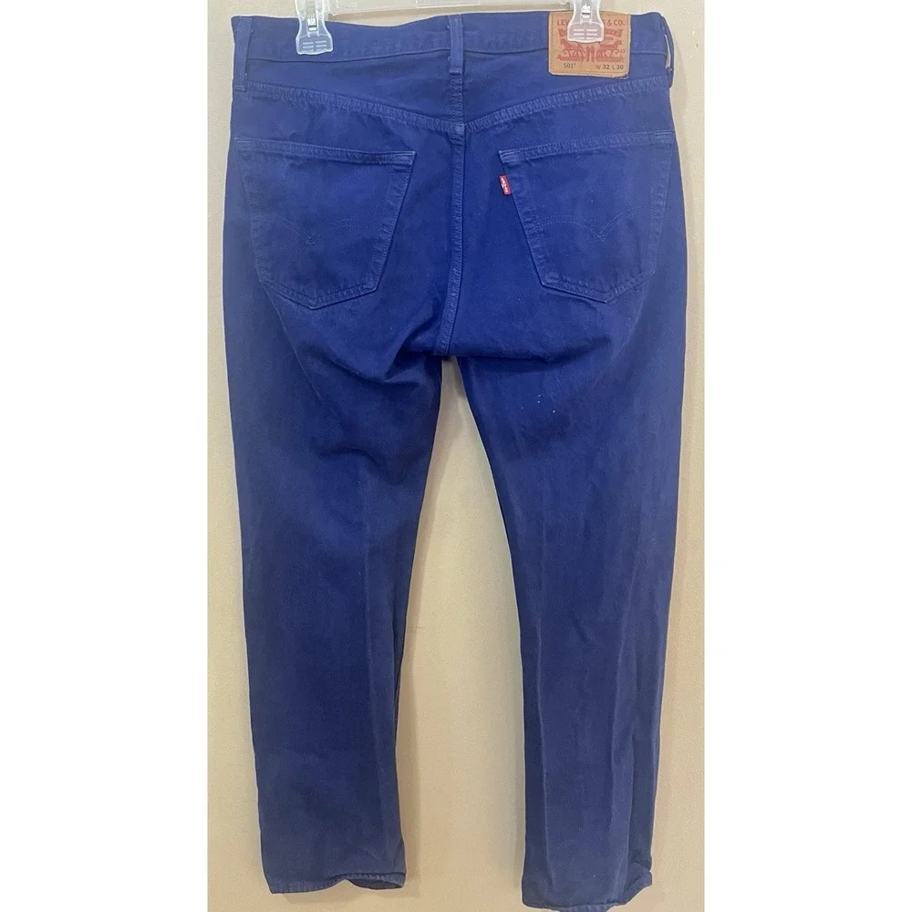 Levi's 501 Men's W32 L30 Indigo Button Fly Straight Leg Denim Jeans